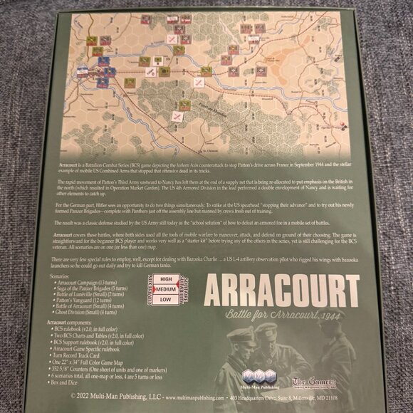 Arracourt (opened never played) Multi-Man Publishing - Picture 6 of 11